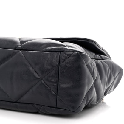Chanel Goatskin Quilted Maxi Chanel 19 Flap Navy Blue 10 of 10