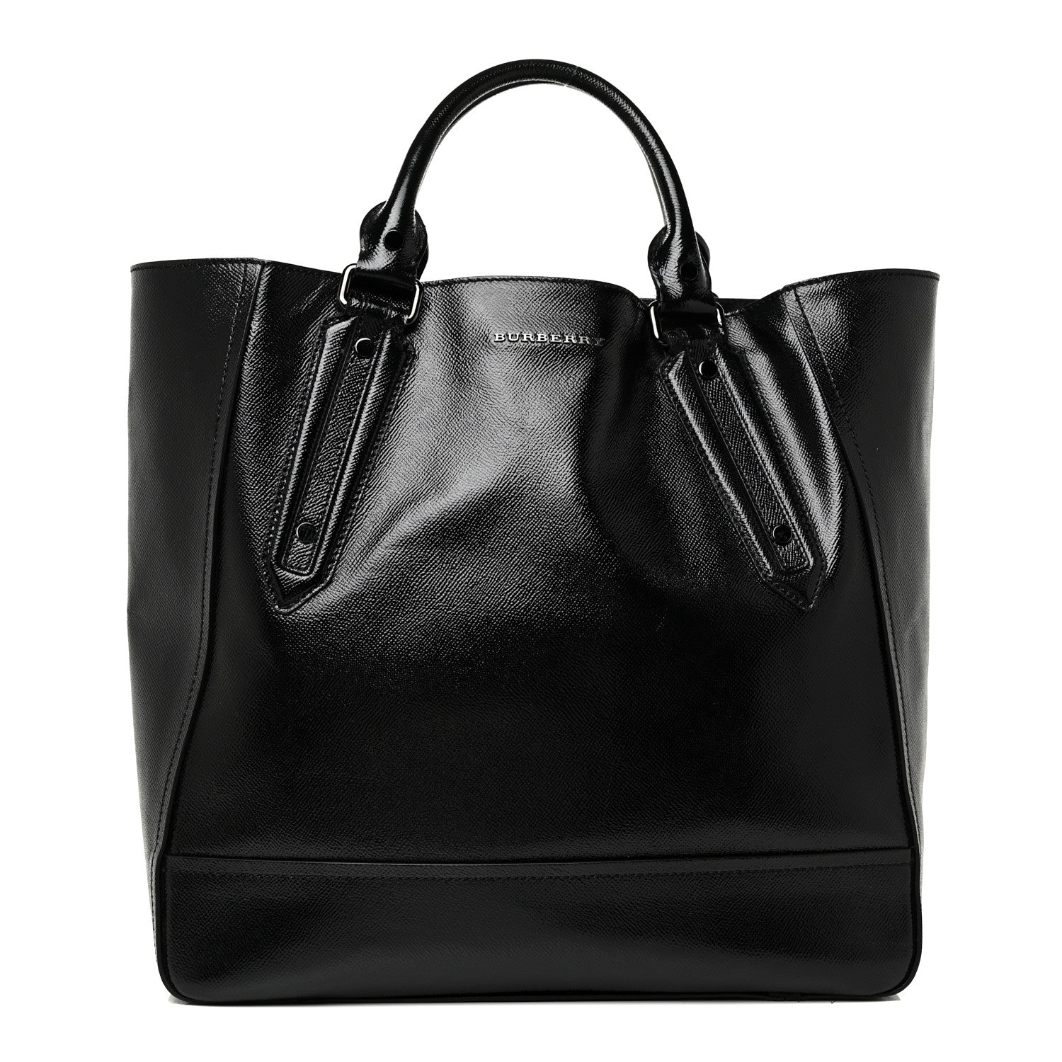 Burberry Patent Large Somerford Tote Black 1 of 20