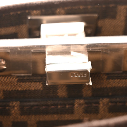 Fendi Fabric Jacquard FF 1974 Crystal Petite Peekaboo I SEE U Satchel Tabacco Moro 6 of 9