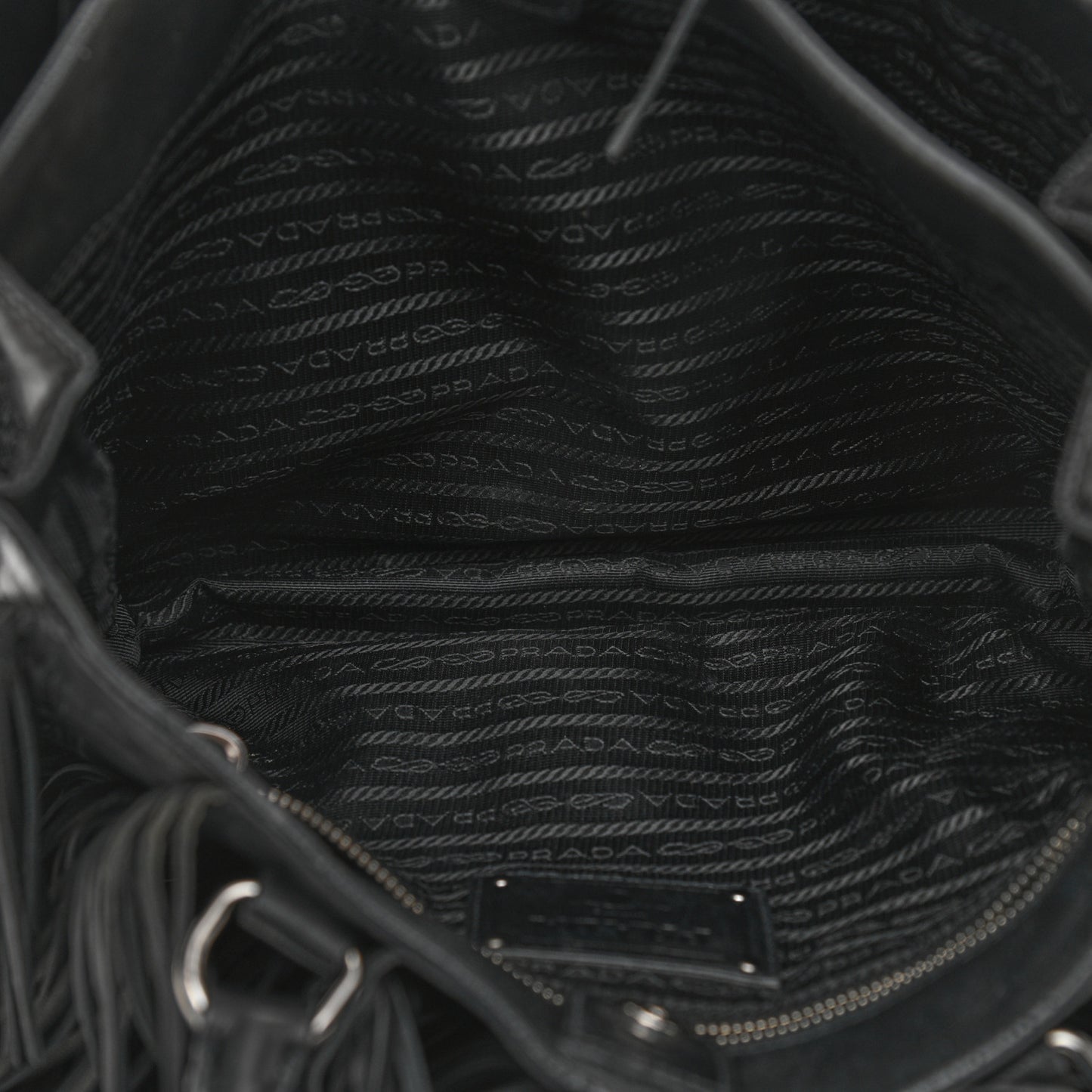 Nappa Fringe Tote Black