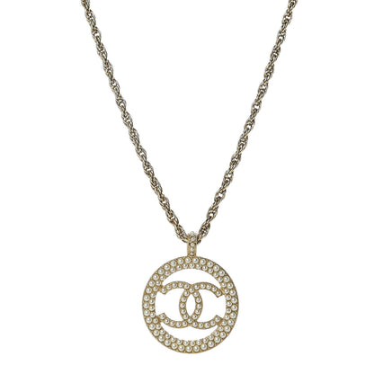 Chanel Pearl CC Medallion Necklace Gold 1 of 6