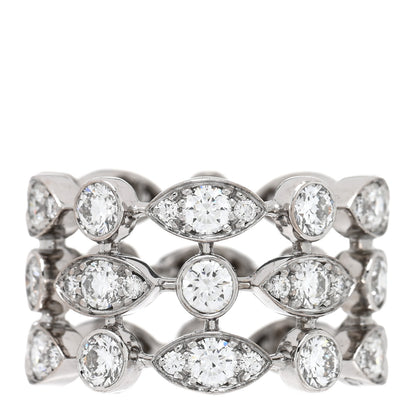 Cartier 18K White Gold Diamond Diadea 3 Row Ring 54 7 1 of 4