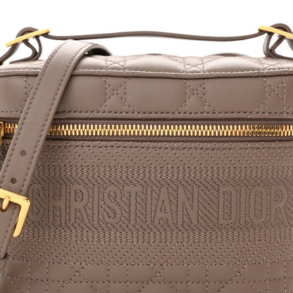 Christian Dior Lambskin Cannage Small Diortravel Vanity Case Warm Taupe 7 of 10