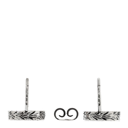Gucci Sterling Silver Textured Interlocking G Stud Earrings 3 of 4