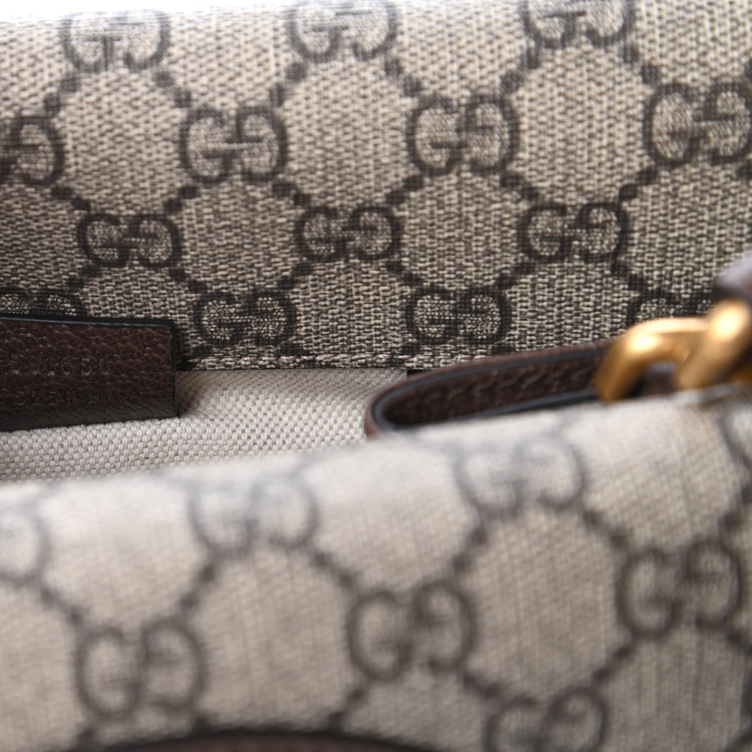Gucci GG Supreme Monogram Web Small Neo Vintage Double Flap Messenger Bag Beige New Acero 9 of 11