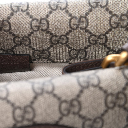 Gucci GG Supreme Monogram Web Small Neo Vintage Double Flap Messenger Bag Beige New Acero 9 of 11