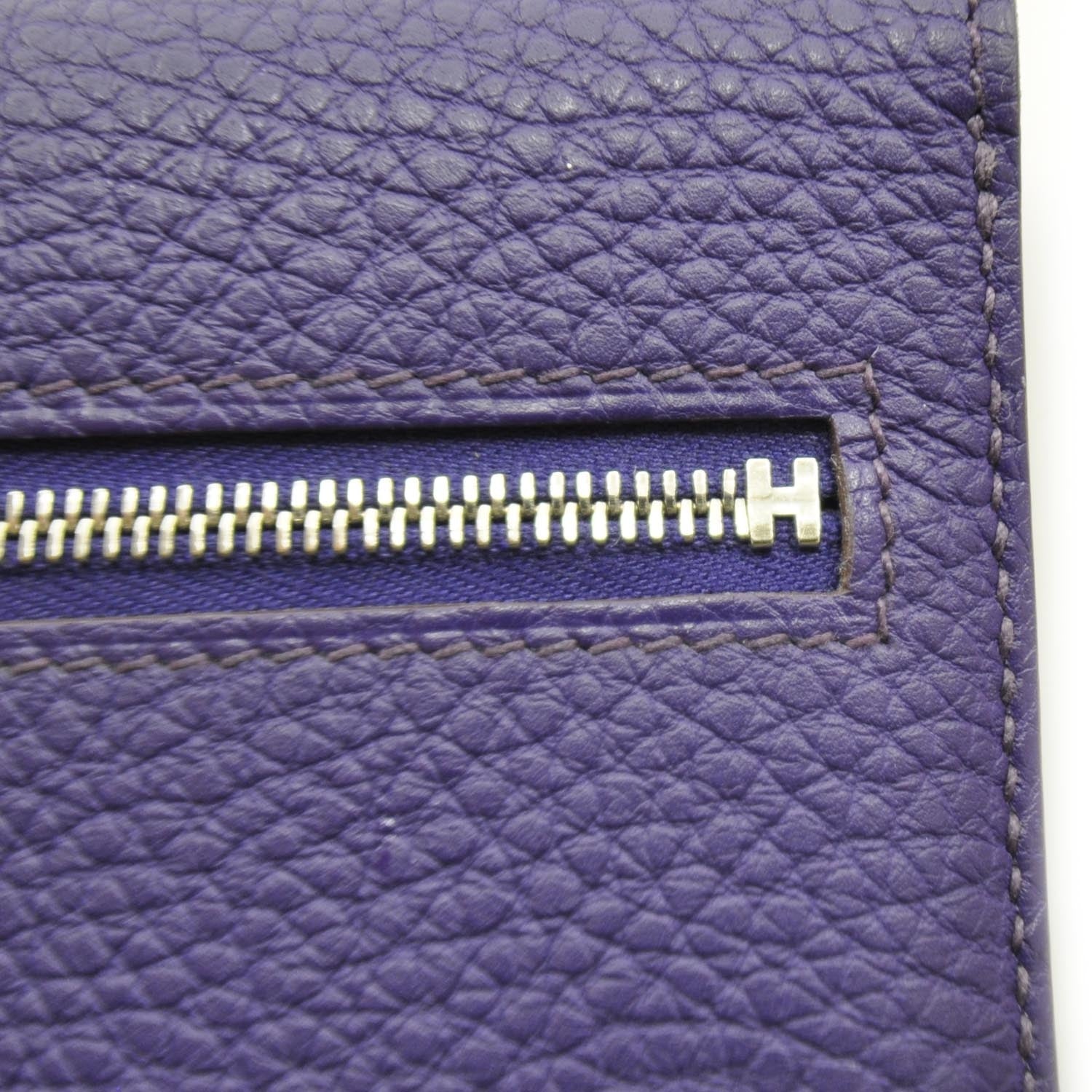 Hermes Togo Dogon Compact Wallet Iris Purple 8 of 8