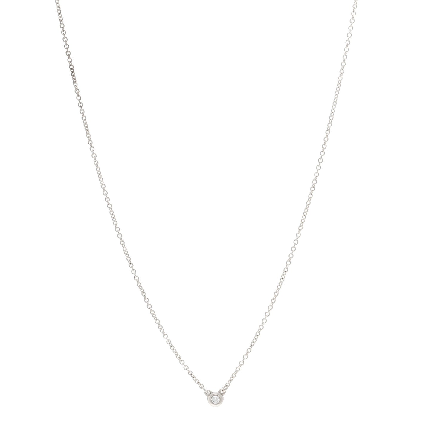 Sterling Silver Diamond .03ct Elsa Peretti Diamonds by the Yard Pendant Necklace