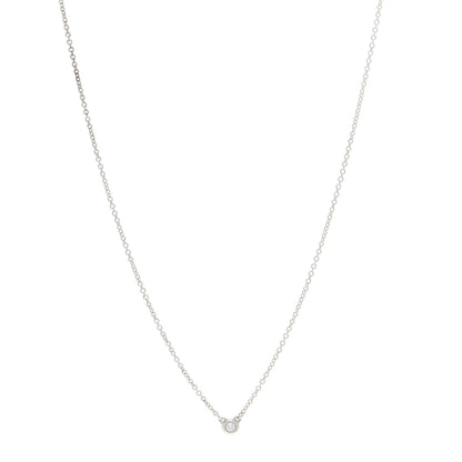 Tiffany Sterling Silver Diamond .03ct Elsa Peretti Diamonds by the Yard Pendant Necklace 1 of 4