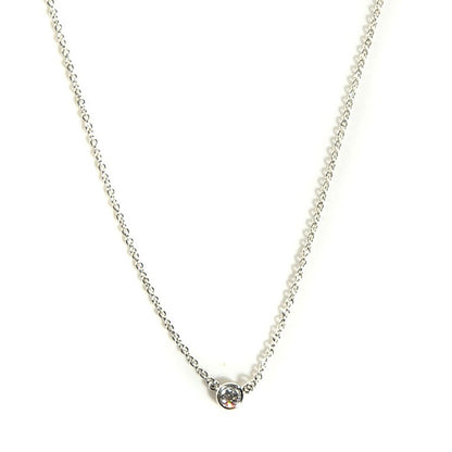 Tiffany Platinum Diamond .10ct Elsa Peretti Diamonds by the Yard Pendant Necklace 1 of 8