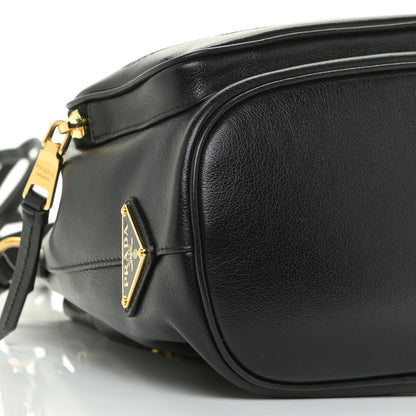 Prada Glace Calfskin Embossed Secchiello Bucket Bag Black 4 of 11