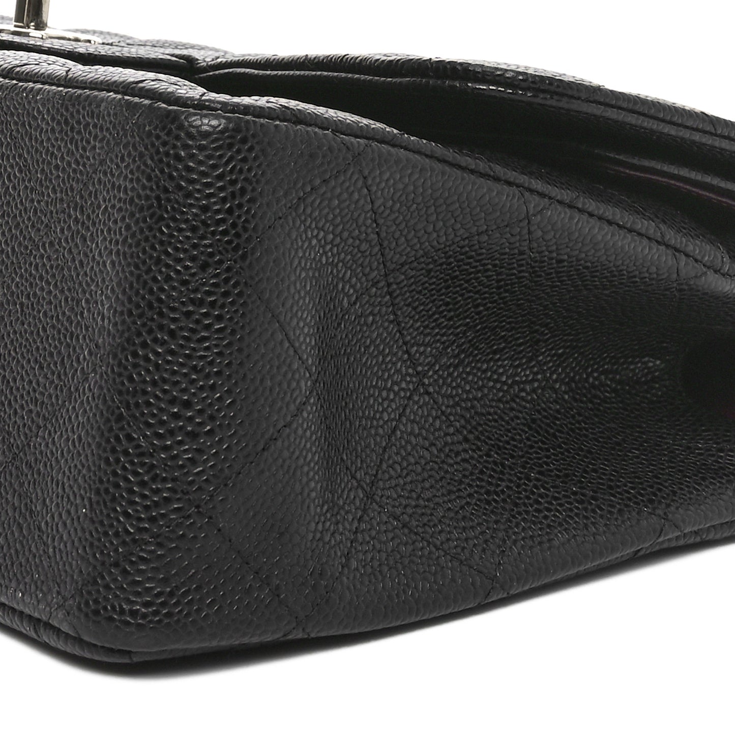 Caviar Quilted Jumbo Double Flap Black