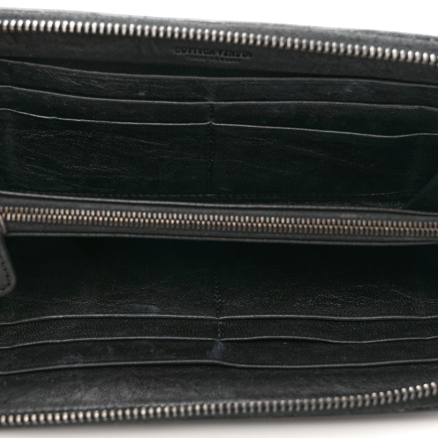 Nappa Intrecciato Ayers Zip Around Butterfly Wallet Black