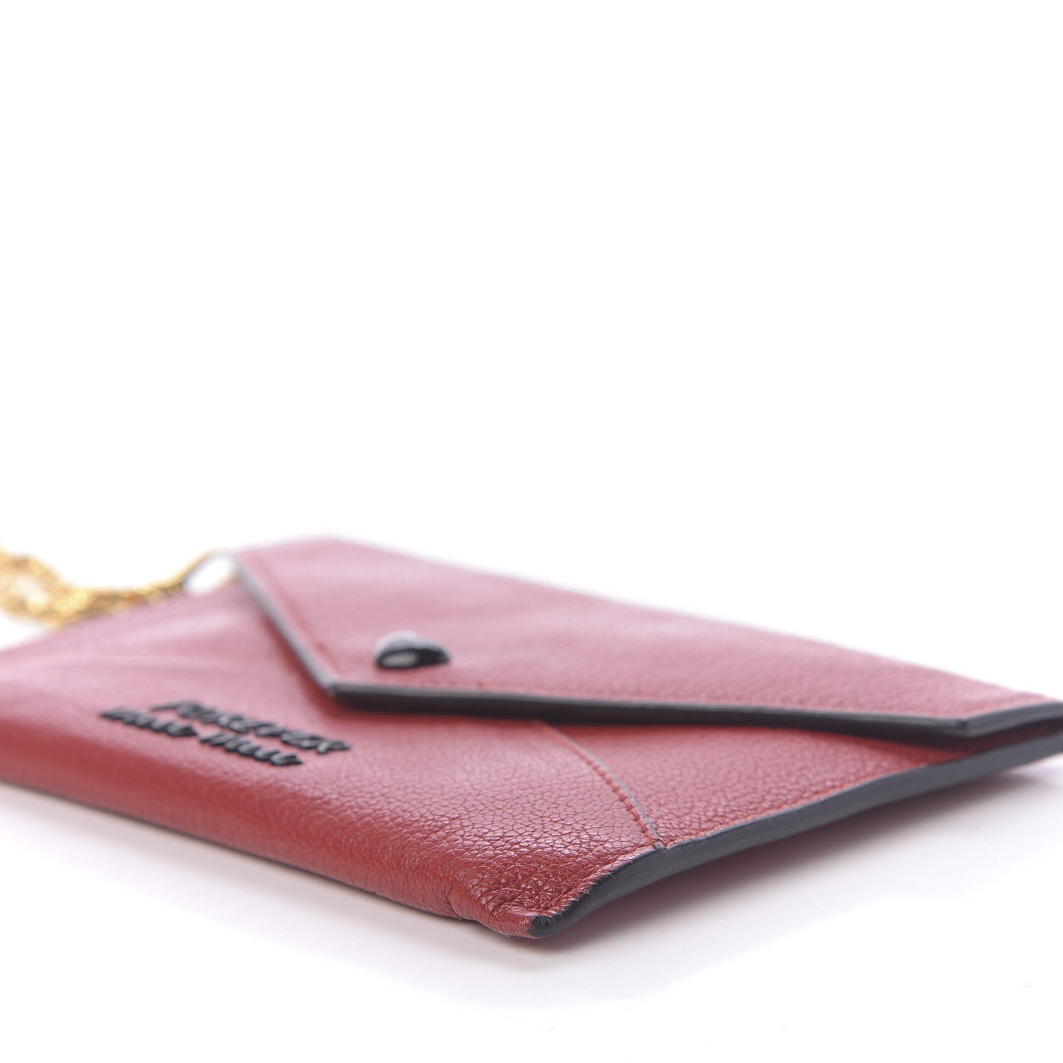 Miu Miu Goatskin Madras Forever Envelope Chain Pouch Rubino 7 of 12