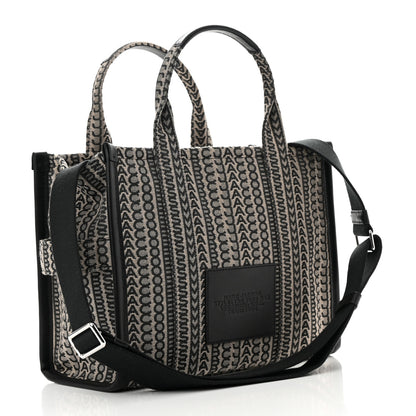 Marc Jacobs Cotton Jacquard Monogram Medium The Traveler Tote Bag Beige Multicolor 3 of 12