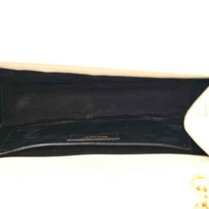 Saint Laurent Grain De Poudre Textured Mixed Matelasse Triquilt Medium Monogram Satchel Crema Soft 5 of 19