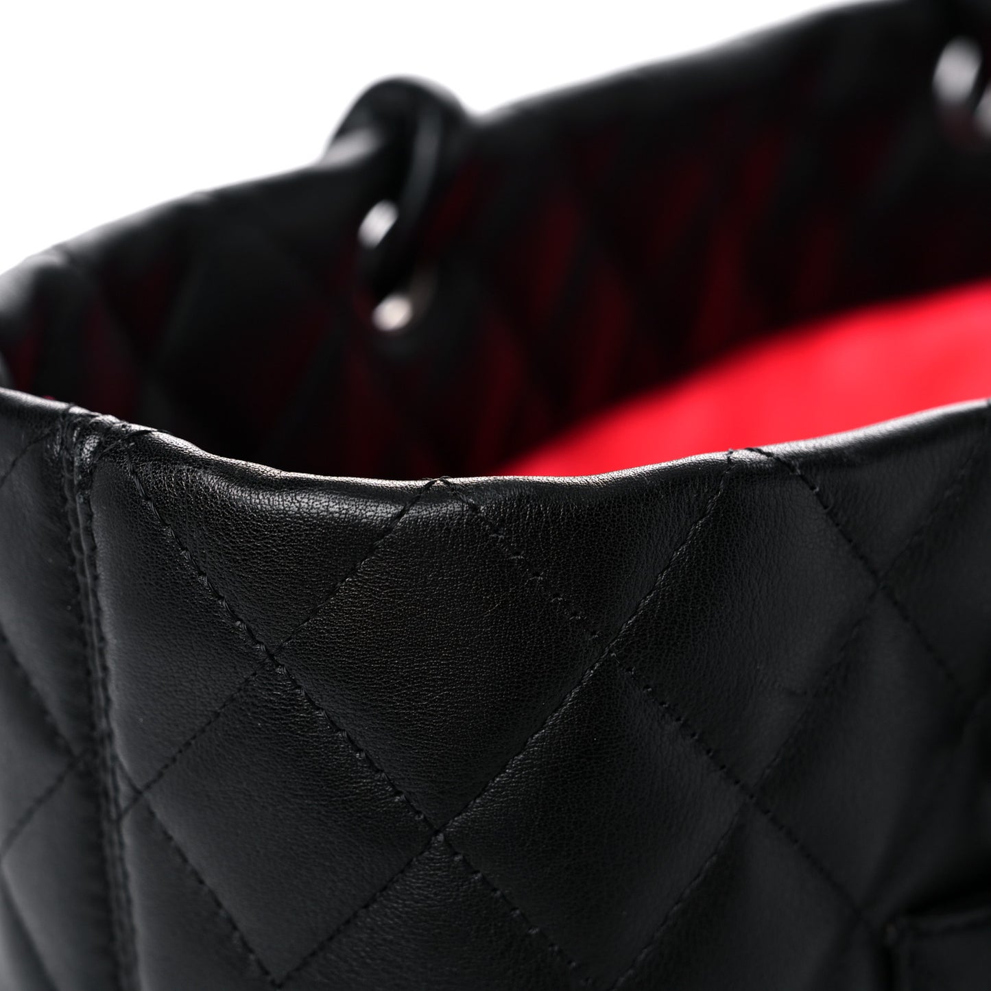 Calfskin Quilted Large Cambon Tote Black