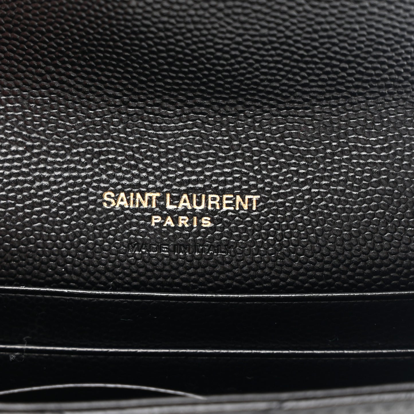 Grain De Poudre Matelasse Chevron Small Monogram Envelope Wallet Black