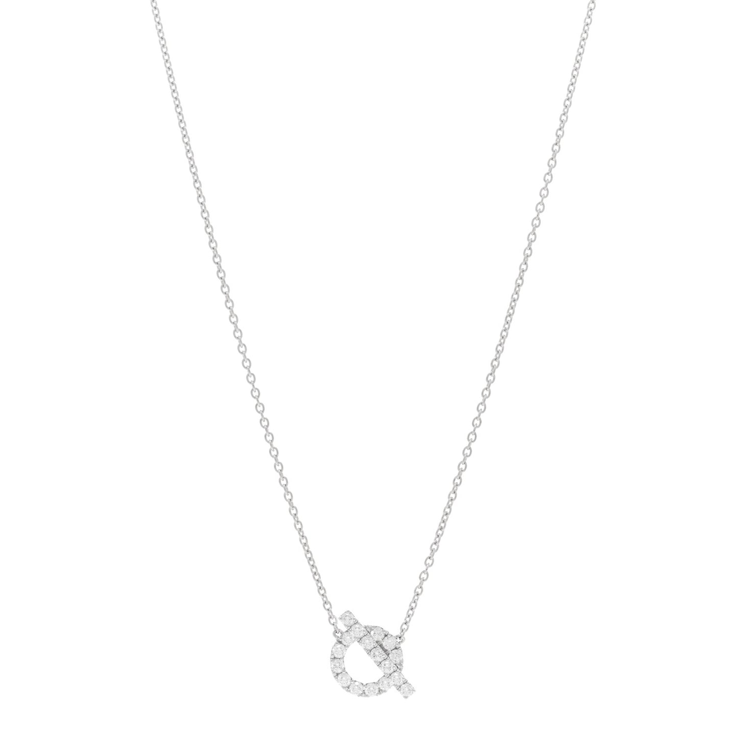 18K White Gold Diamond Finesse Pendant Necklace