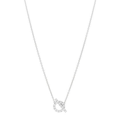 Hermes 18K White Gold Diamond Finesse Pendant Necklace 1 of 4