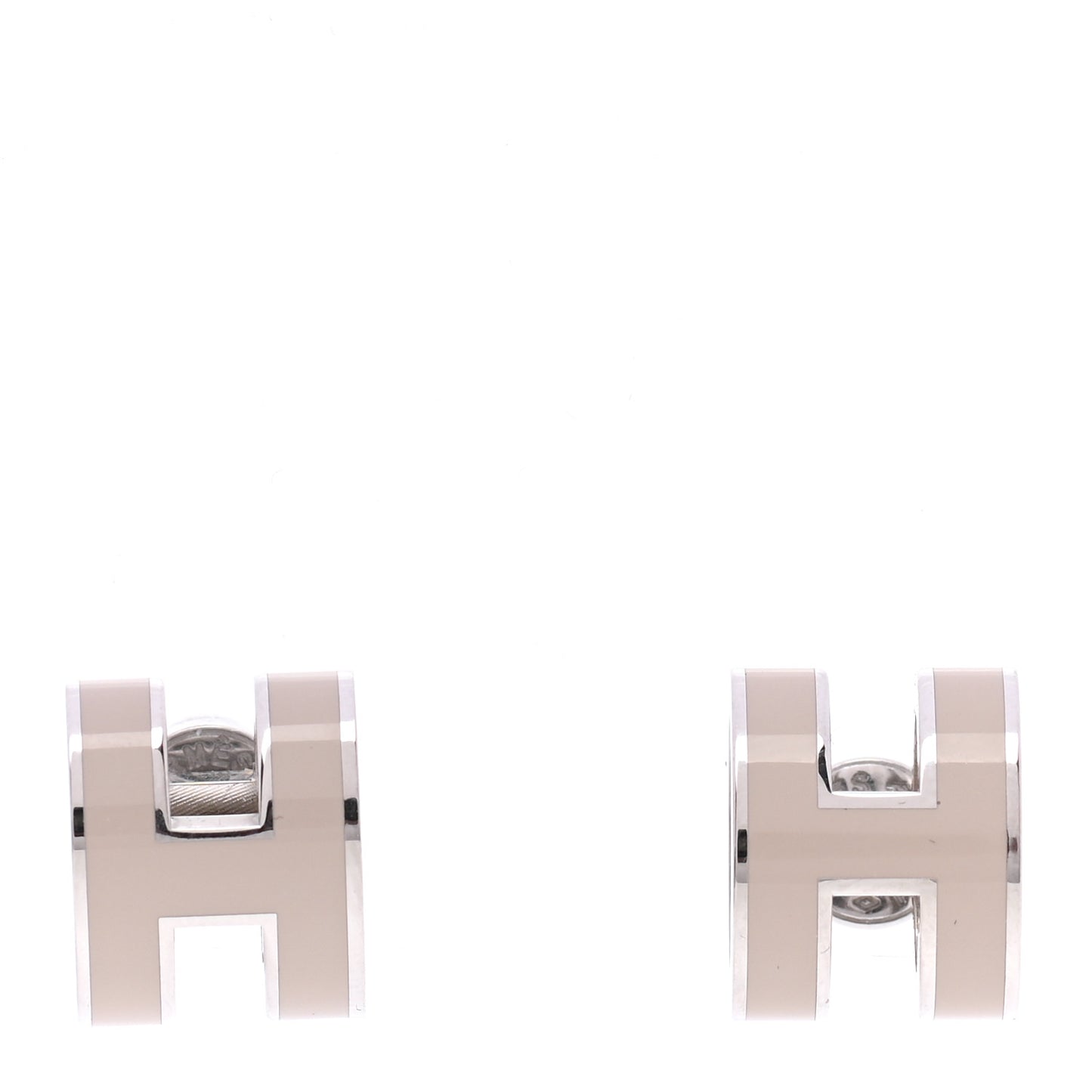 Palladium Lacquered Pop H Earrings Marron Glace