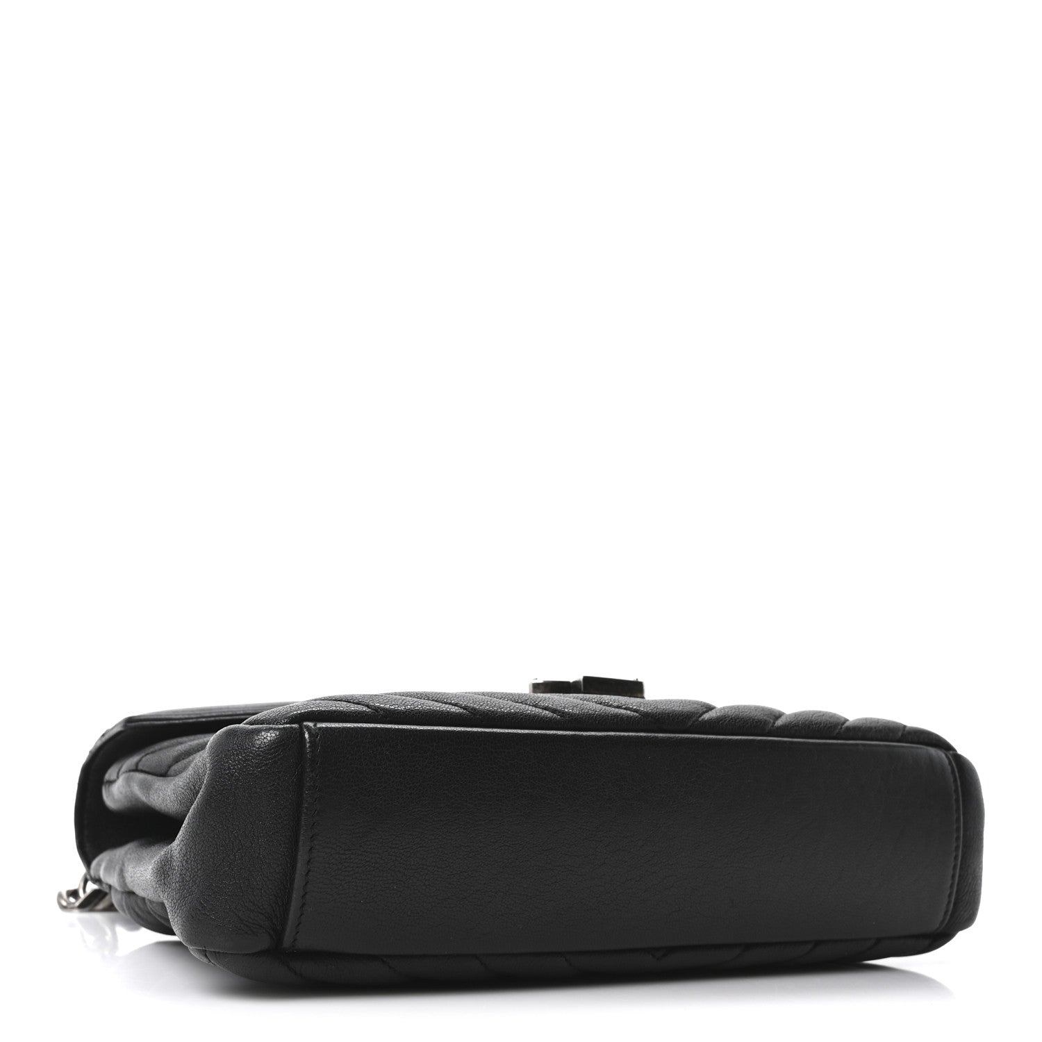 Saint Laurent Sheepskin Matelasse Chevron Monogram Medium College Bag Black 4 of 10