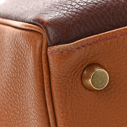Hermes Togo Tri-Color Kelly Retourne 32 Rouge H Gold Havane 12 of 19