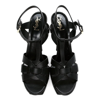 Saint Laurent Calfskin Tribute 105 Platform Sandals 42 Black 5 of 12