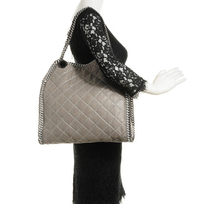 Stella McCartney Shaggy Deer Quilted Small Falabella Tote Light Grey 2 of 10