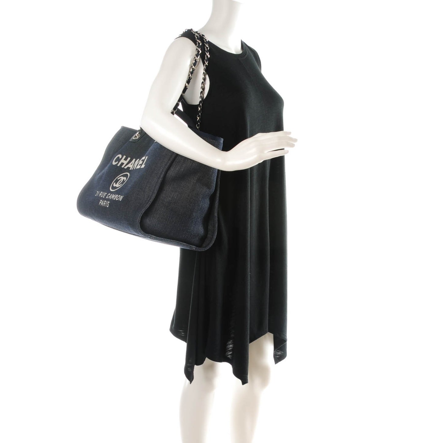 Canvas Large Deauville Tote Dark Blue