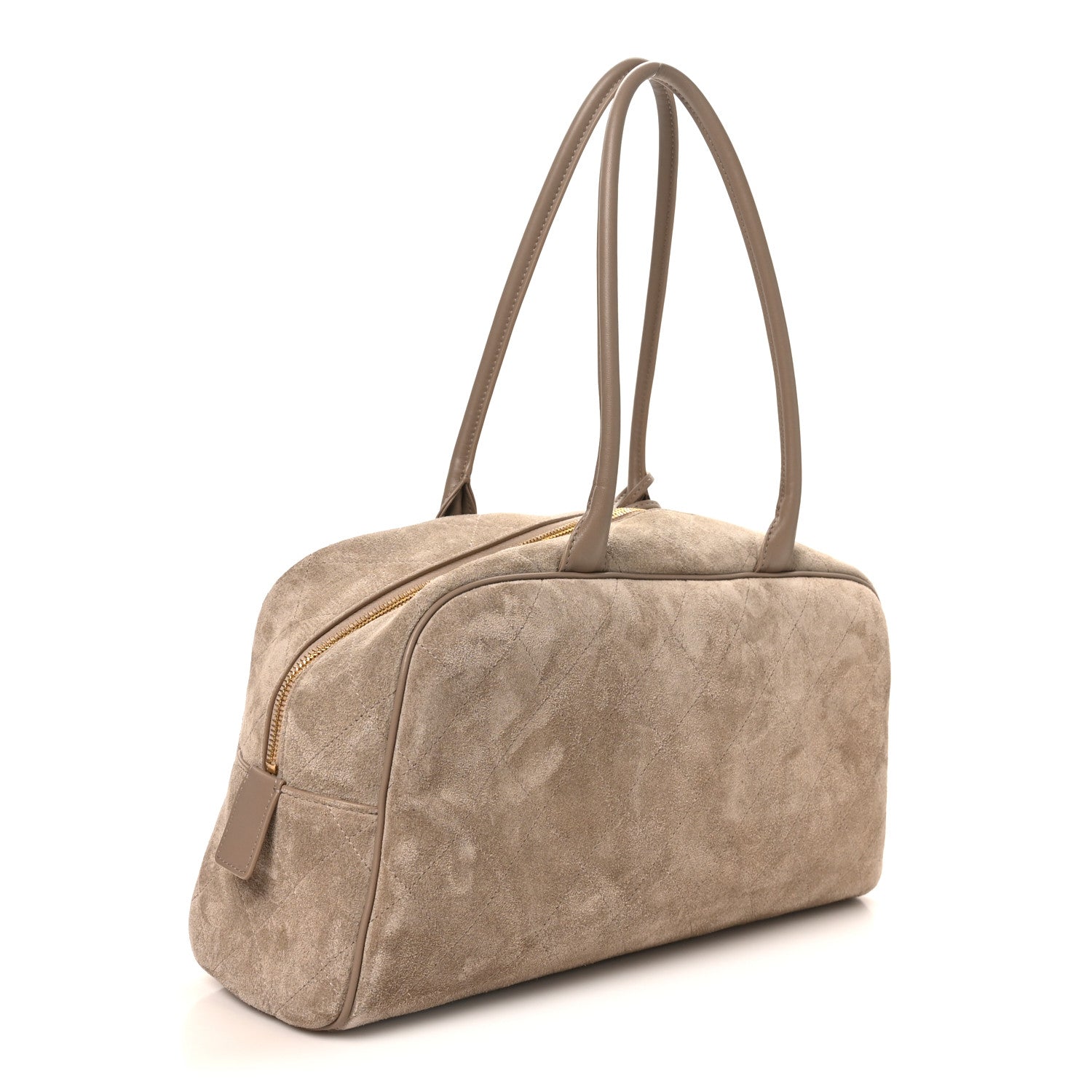 Chanel Suede Calfskin Large Perfect Bowling Bag Grey 3 of 10