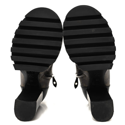 Louis Vuitton Patent Calfskin Monogram Star Trail Ankle Boots 38 Black 5 of 8