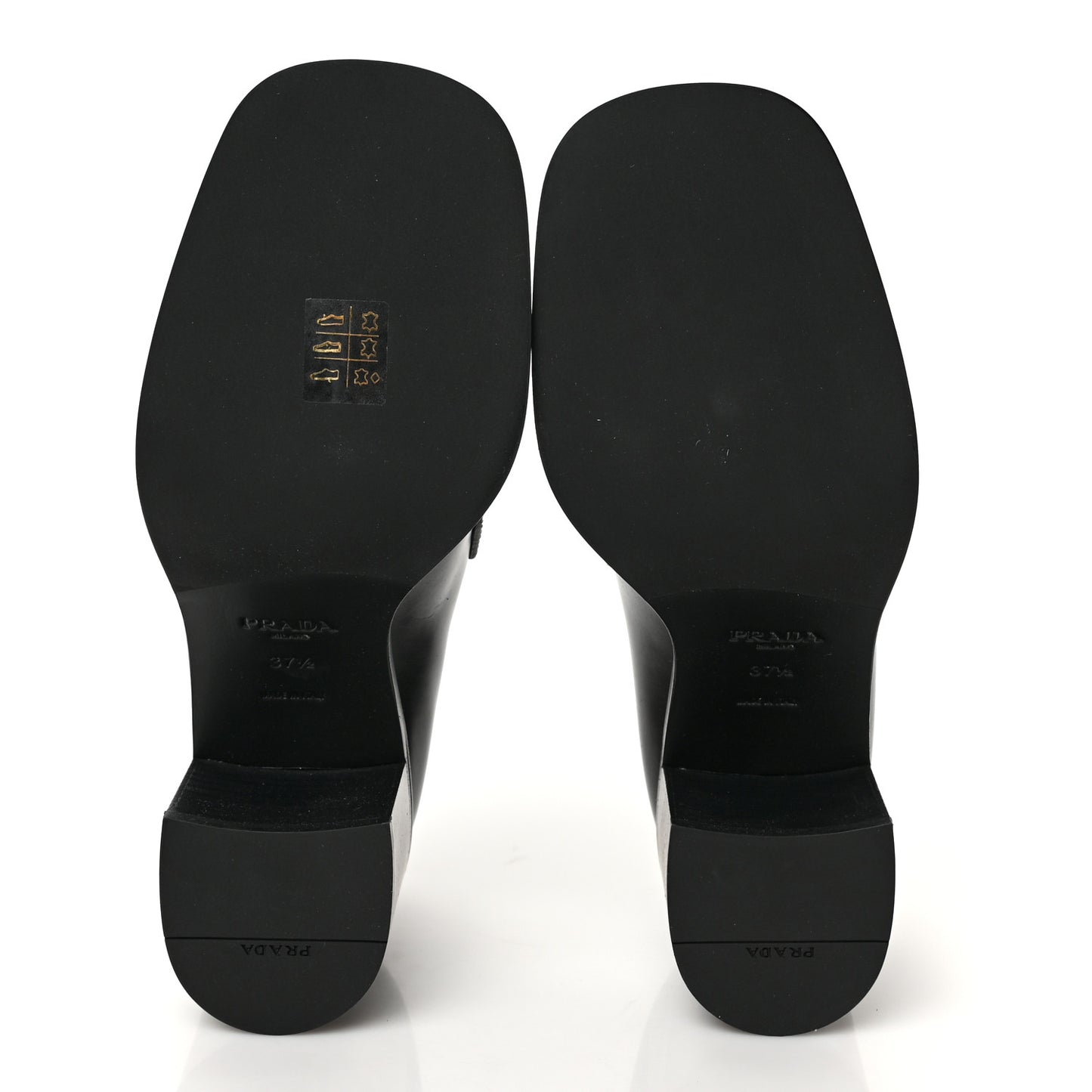 Spazzolato Metal Triangle Logo 85mm Loafers 37.5 Black