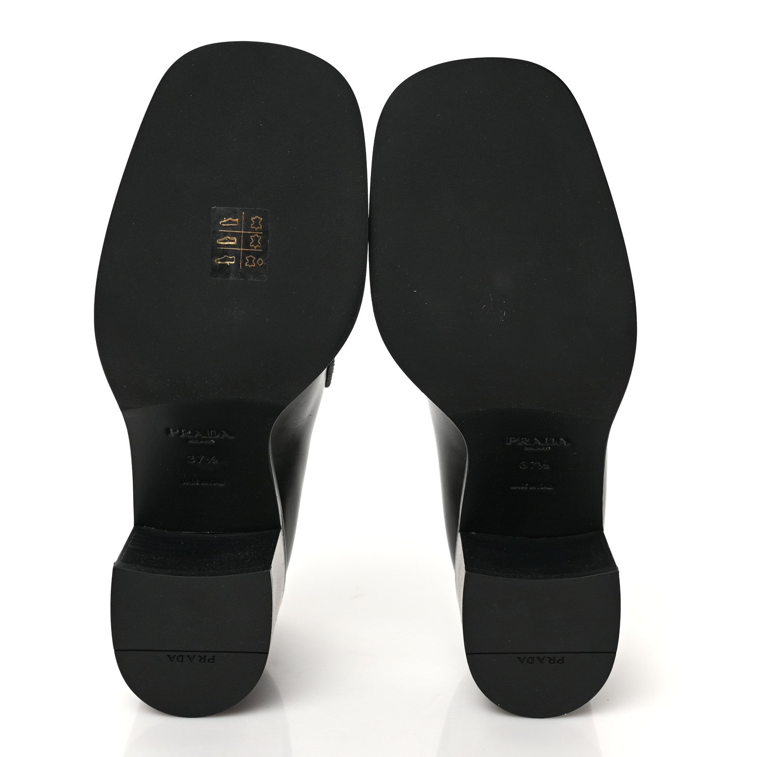 Prada Spazzolato Metal Triangle Logo 85mm Loafers 37.5 Black 5 of 8