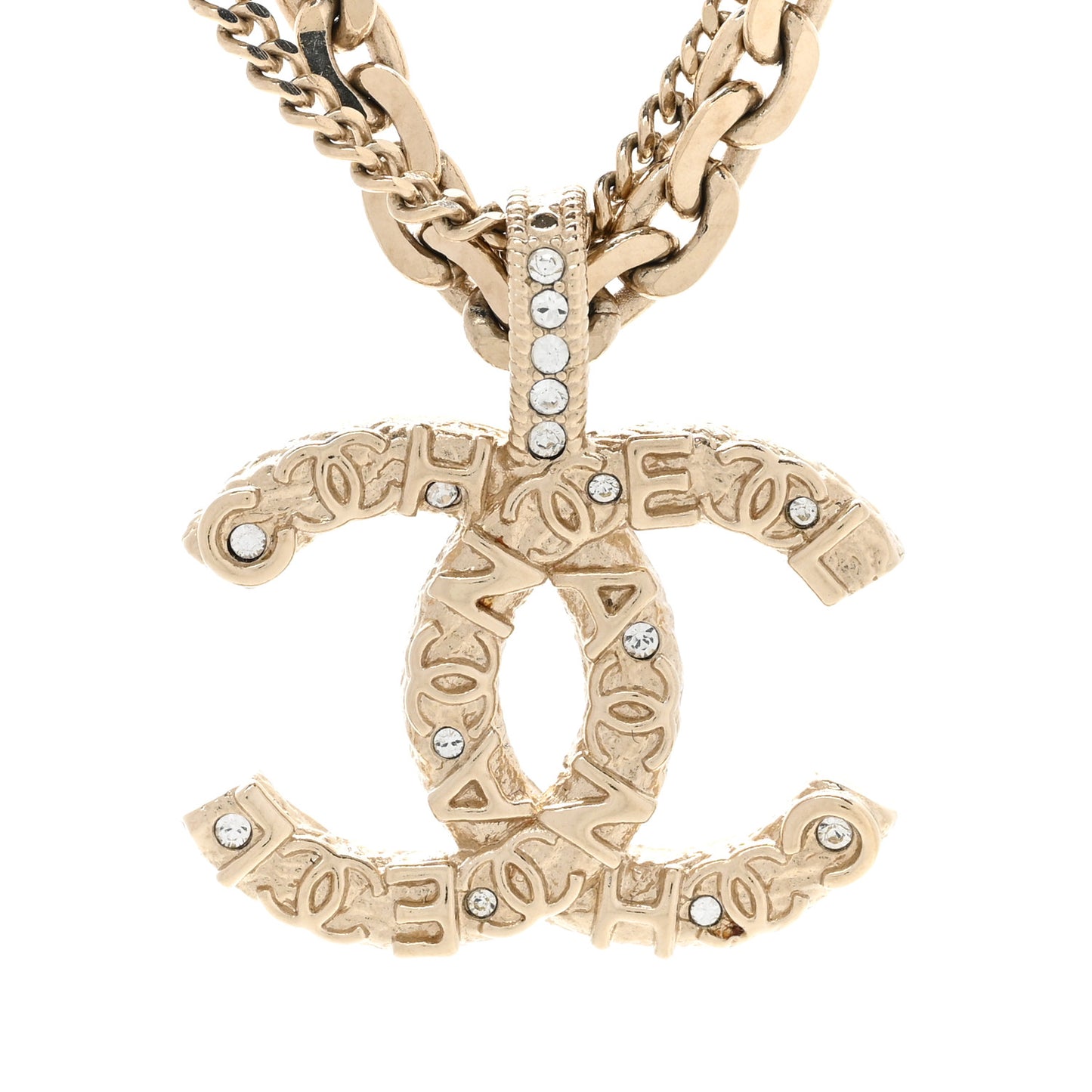 Crystal CC Multi Strand Chain Necklace Gold