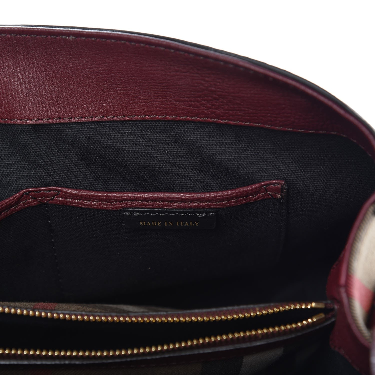 Burberry Derby Calfskin House Check Medium Camberley Burgundy 8 of 11