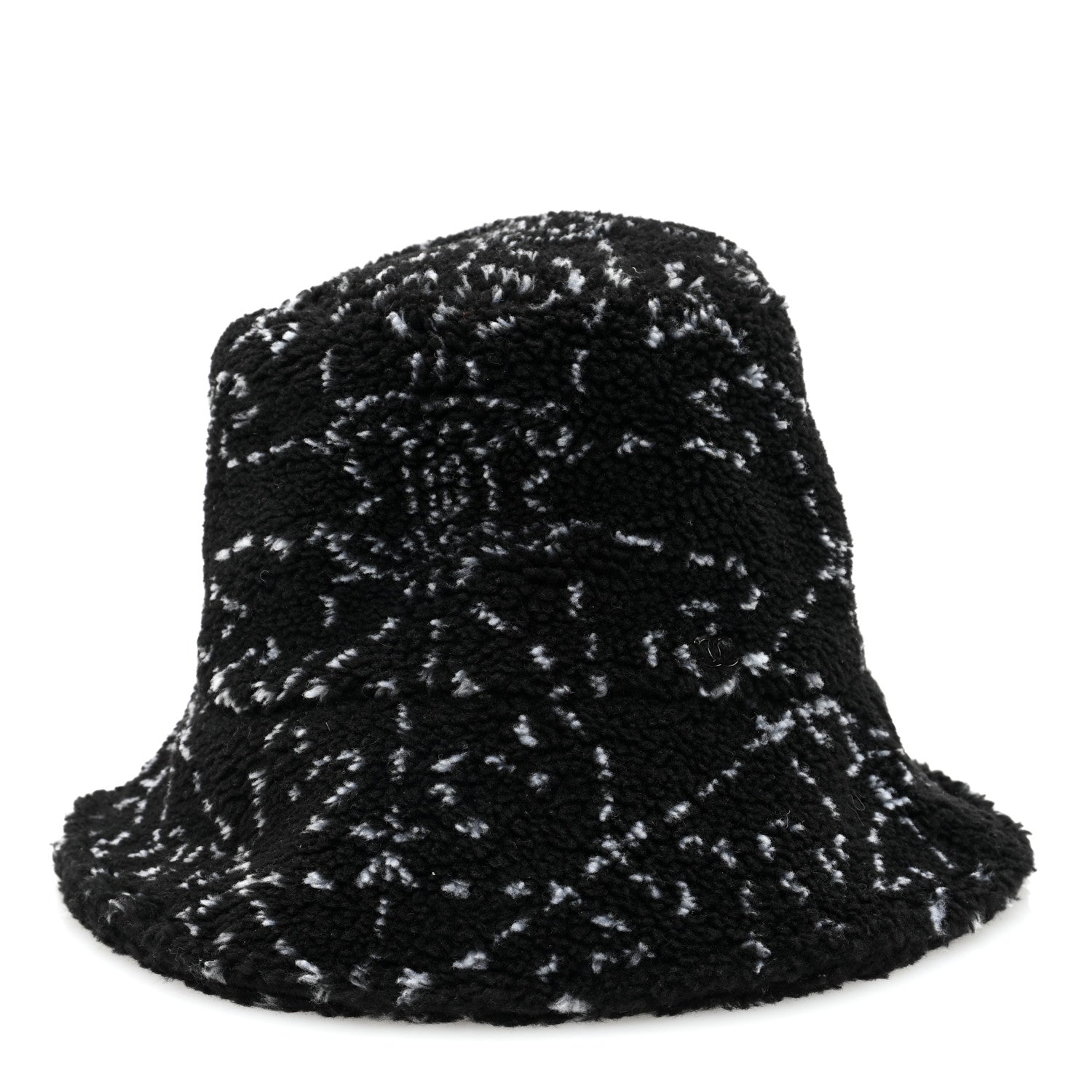 Chanel Faux Fur CC Bucket Hat M Black White 3 of 8