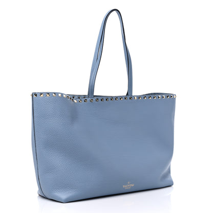 Valentino Garavani Grained Calfskin Rockstud Shoulder Tote Niagara 3 of 8