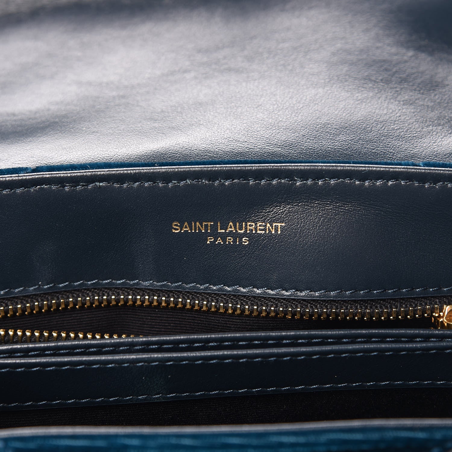 Saint Laurent Velvet Y Quilted Monogram Toy Loulou Chain Satchel Dark Ottanio 6 of 15