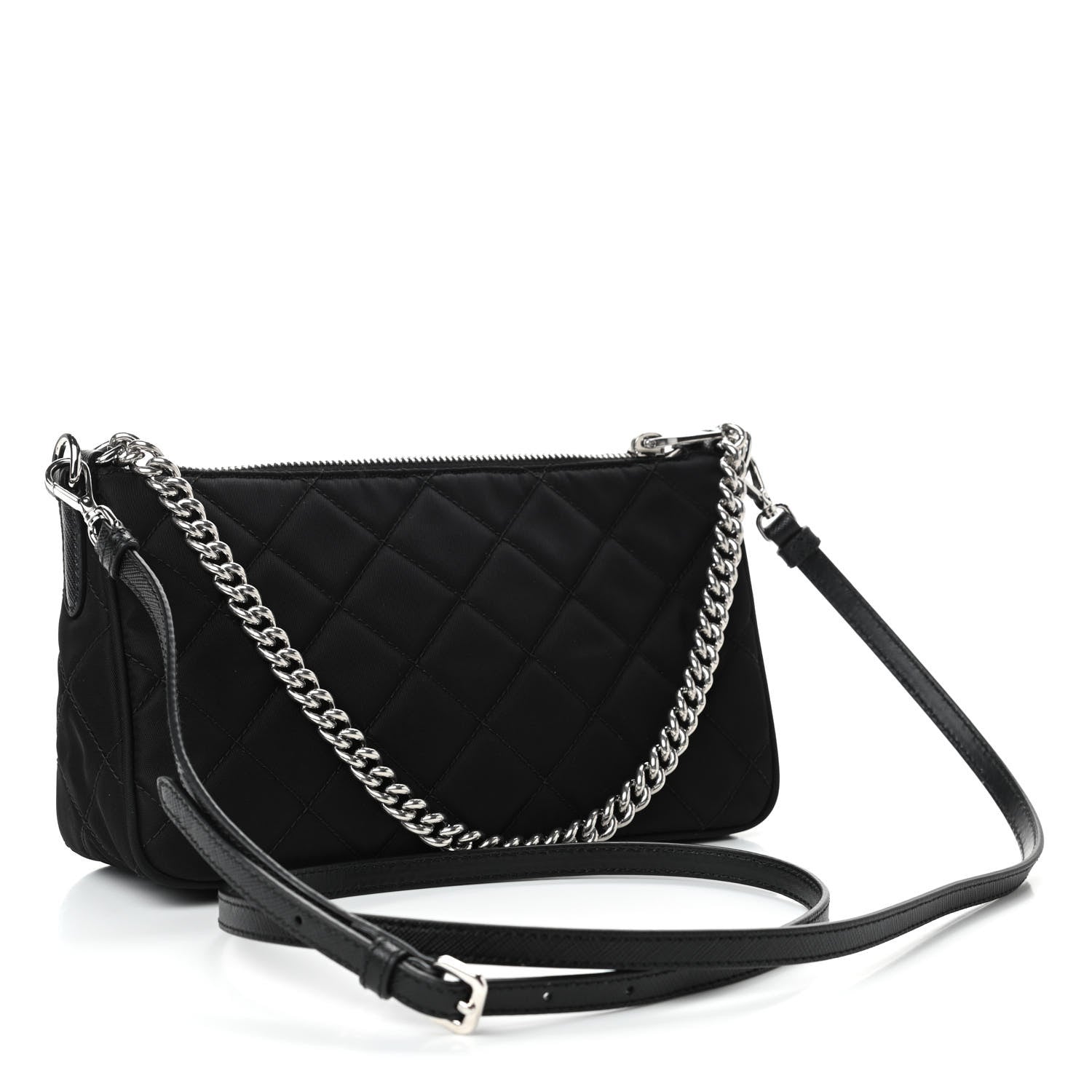 Prada Nylon Tessuto Impuntu Quilted Crossbody Bag Black 2 of 4