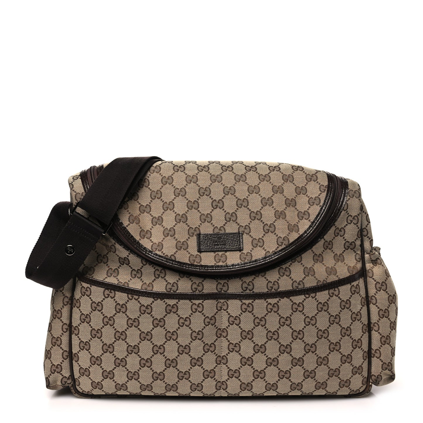 Monogram Natural Pigskin Large Diaper Bag Beige Ebony Cocoa Dark Chocolate