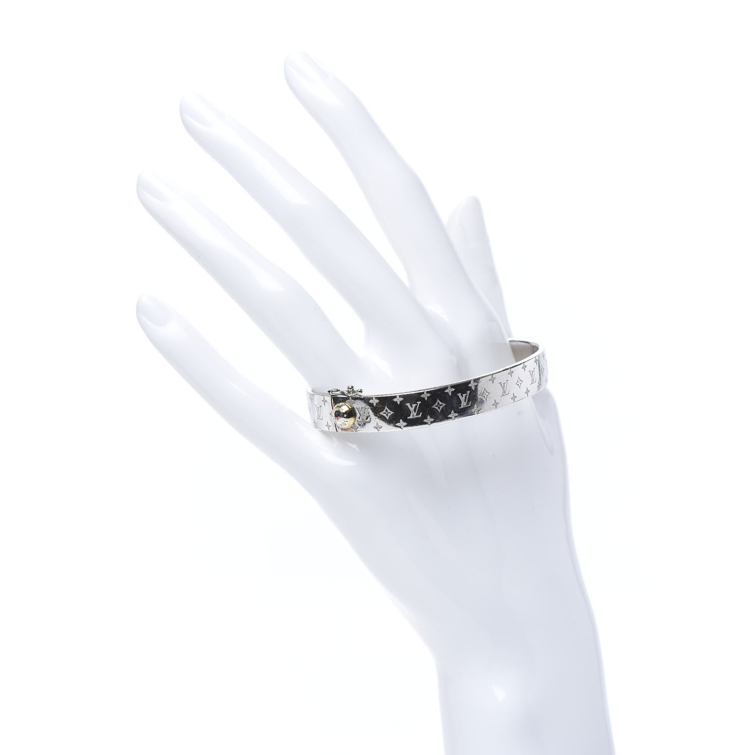 Louis Vuitton Palladium Monogram Nanogram Cuff M 2 of 8