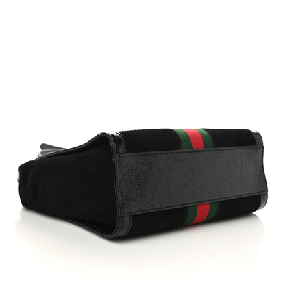Gucci Suede Patent GG Web Small Ophidia Tote Bag Black 4 of 10