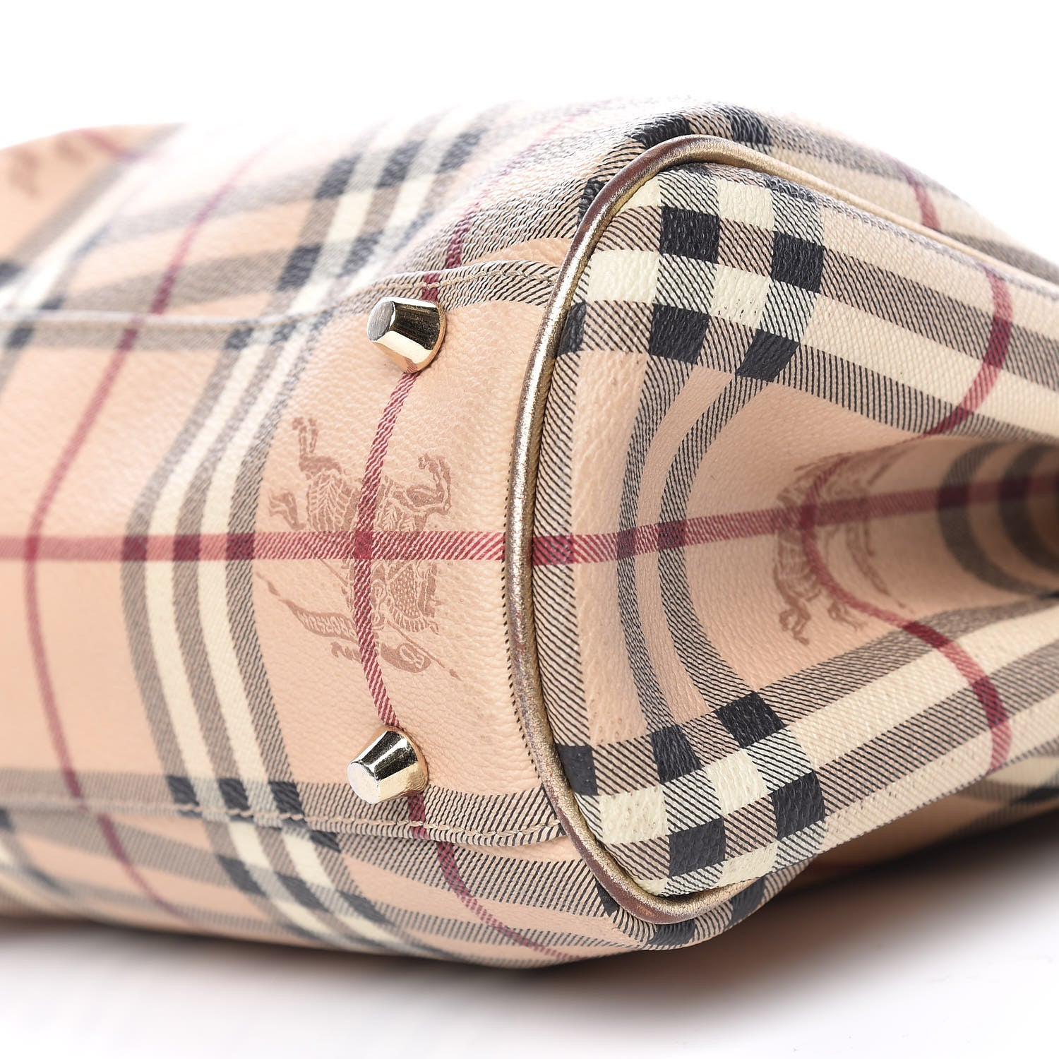 Burberry Haymarket Check Tote Gold 12 of 22