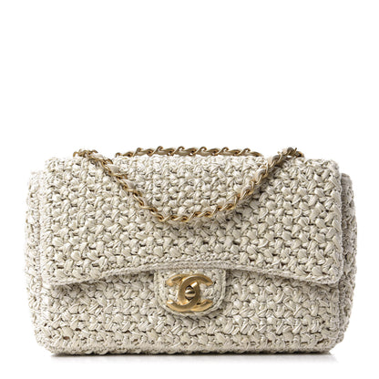 Chanel Raffia Crochet Medium Flap Bag Beige 1 of 10