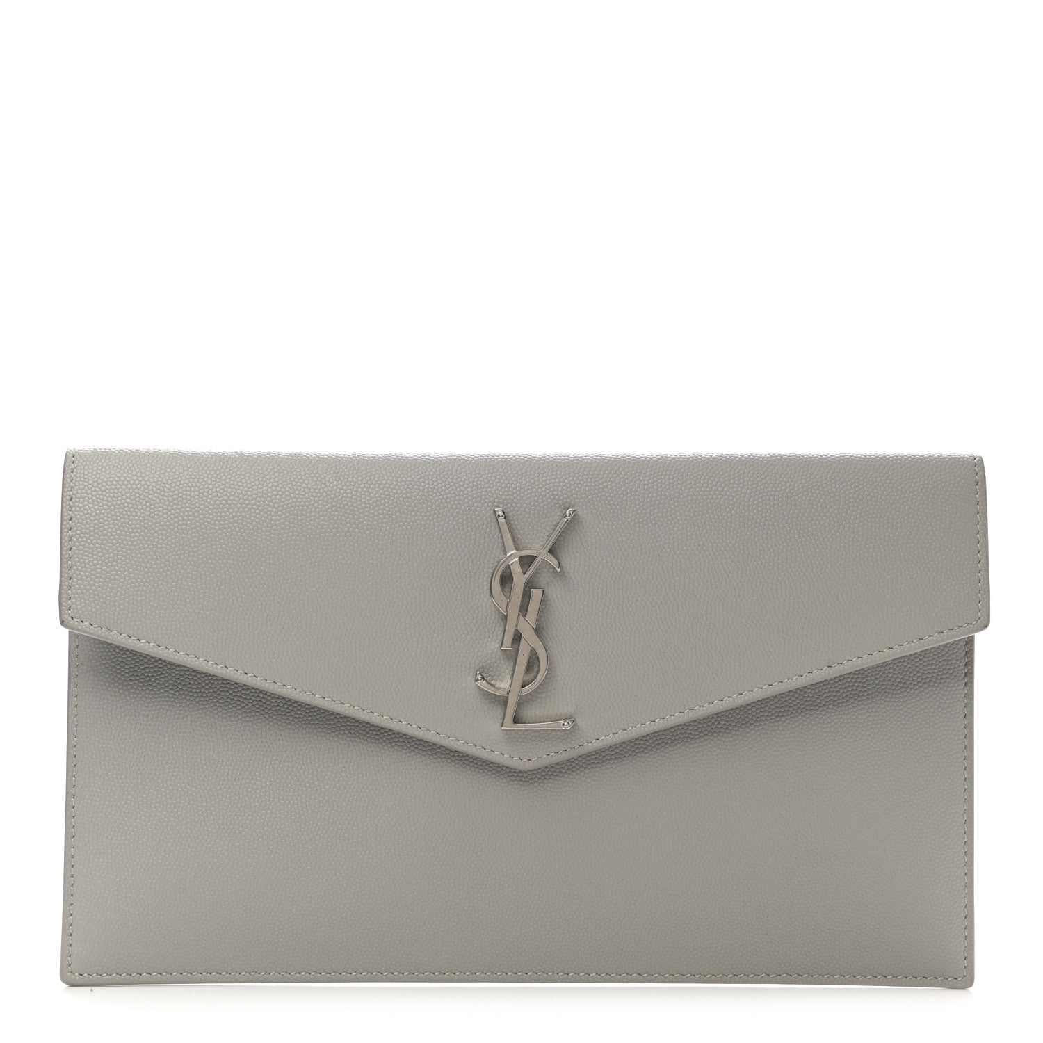 Saint Laurent Grain De Poudre Uptown Pouch Granite 1 of 7