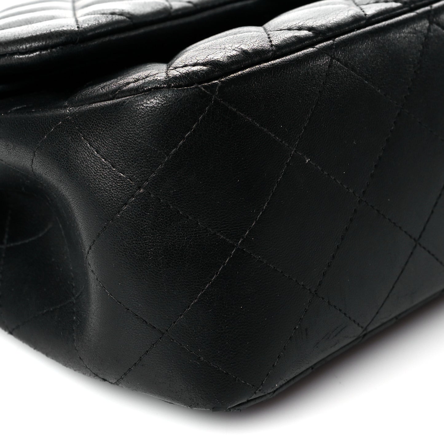 Lambskin Quilted Jumbo Double Flap Black