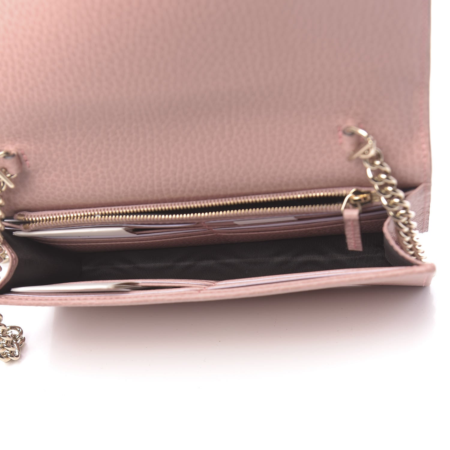 Gucci Dollar Calfskin Interlocking G Chain Wallet Soft Pink 4 of 10