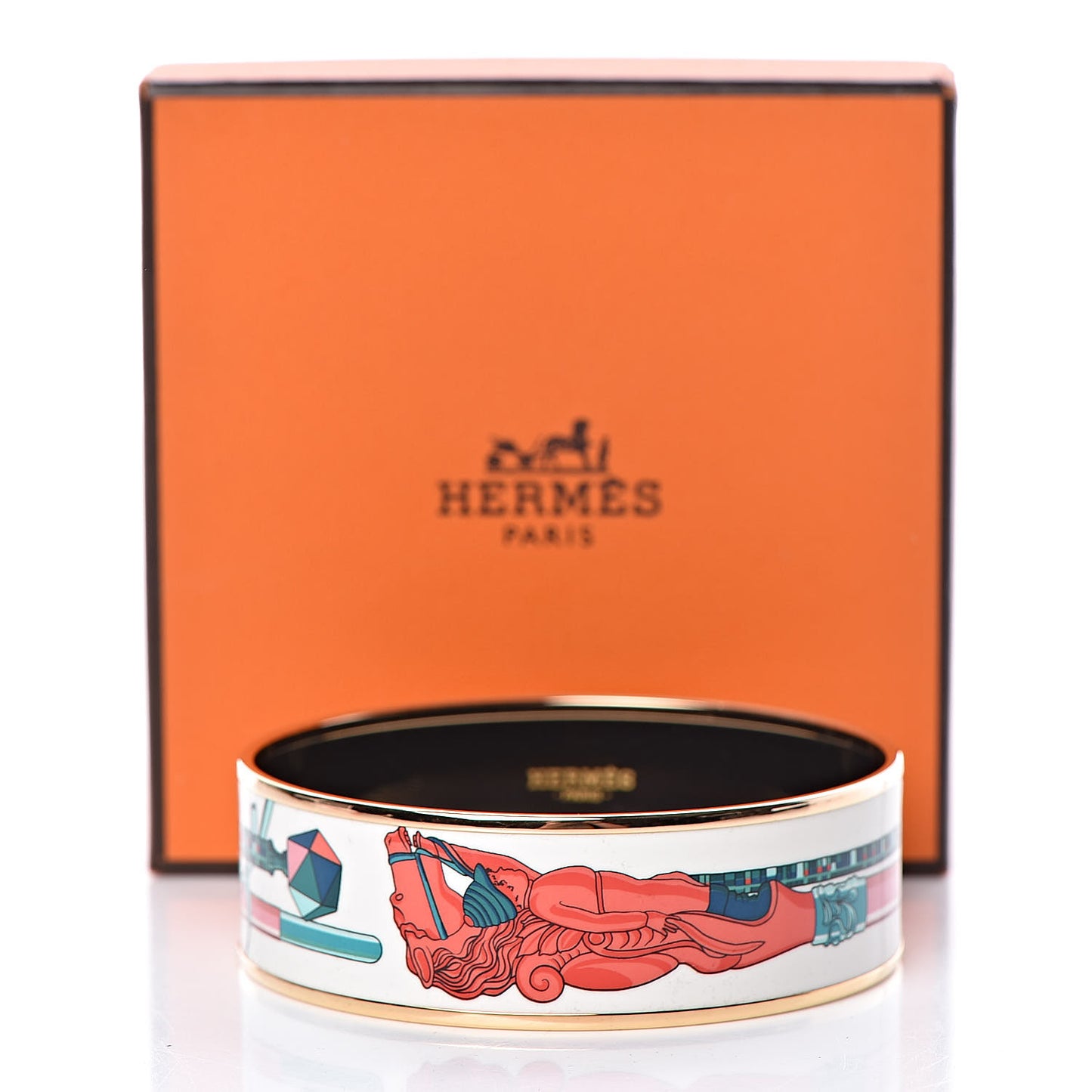 Enamel Printed Wide Les Cannes Bracelet 70 Baroque
