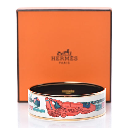 Hermes Enamel Printed Wide Les Cannes Bracelet 70 Baroque 6 of 6